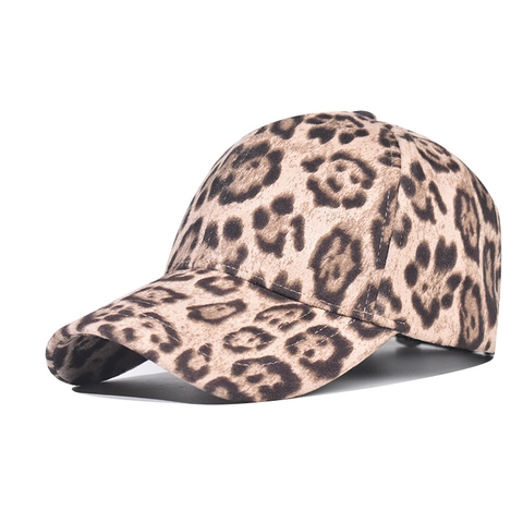 Leopard Print Baseball Cap Verstellbar Polyester Gebürstete Textur Mode Lässige Schirmmütze Für Damen Herren