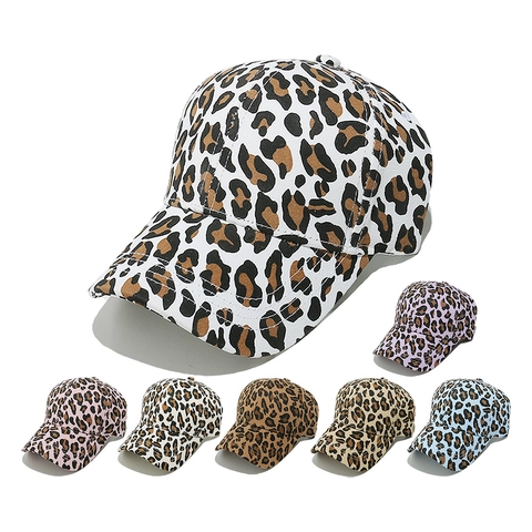 Cappello Da Baseball Stampa Leopardata Cotone Protezione Solare Regolabile Moda Streetwear Per Uomo Donna