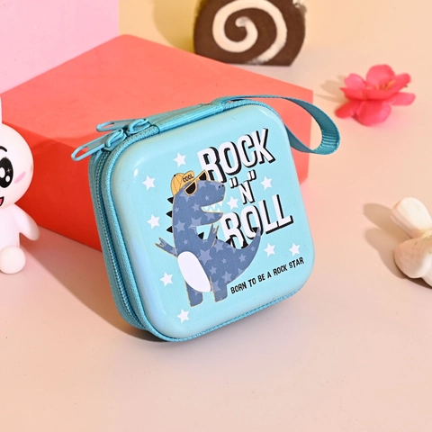 Mini Dinosaurier Weißblech Münzbörse Reißverschluss Kopfhörer Kabel Aufbewahrungsbox Tasche Mit Handschlaufe Süße Karikatur Brieftasche