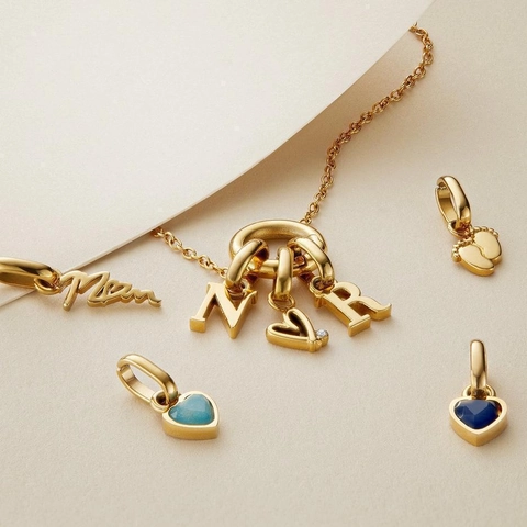 Heart Birthstone Pendant Necklace Stainless Steel 18K Gold Plated Initial Alphabet Letter DIY Jewelry Gift For Women