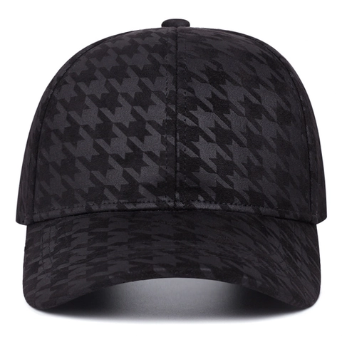 Cappello Da Baseball Con Motivo Pied De Poule Misto Cotone Regolabile Protezione Solare Moda Casual Streetwear Unisex