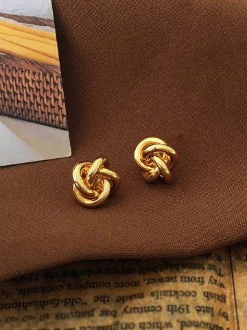 Knot Ohrstecker Einfach Zierlich Hohl Geometrisch Kupfer Mit 925 Sterling Silber Stecker Für Damen