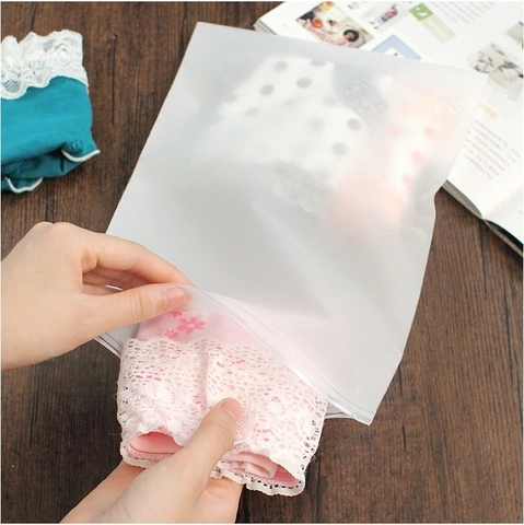 Travel Storage Bags Frosted Plastic Waterproof Resealable Organizer Slide Lock For Clothes Underwear