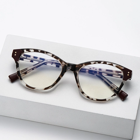 Gafas Anti Luz Azul Ojo De Gato Retro Montura Plástico Lentes PC Moda Vintage Mujeres Protección UV400 Decoración