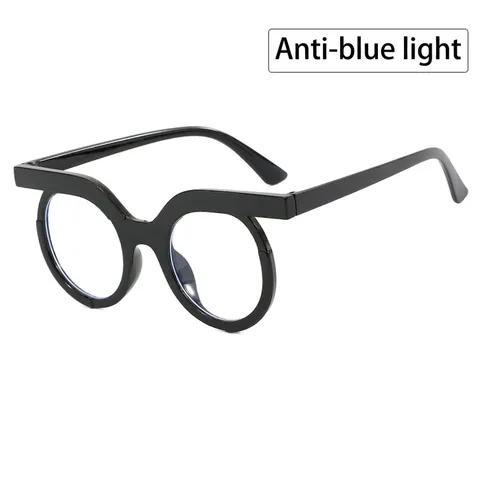 Occhiali Da Vista Anti Luce Blu Da Donna Retro Rotondi Parte Superiore Piatta Geometrici Montatura PC Moda Stile Hip Hop