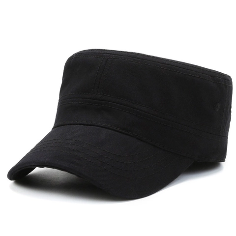 Cadet Cap Baumwolle Atmungsaktiv Flat Top Hat Herren Outdoor Militär Casual Sonnenschutz Vintage Style