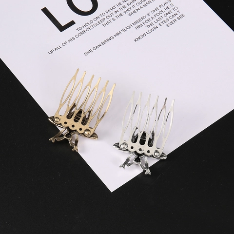 Vintage Legering Bij Haarkam Brons Antiek Zilver Gegalvaniseerd Insectorvorm Haarspeld Voor Vrouwen Bruiloft Banket Haaraccessoires