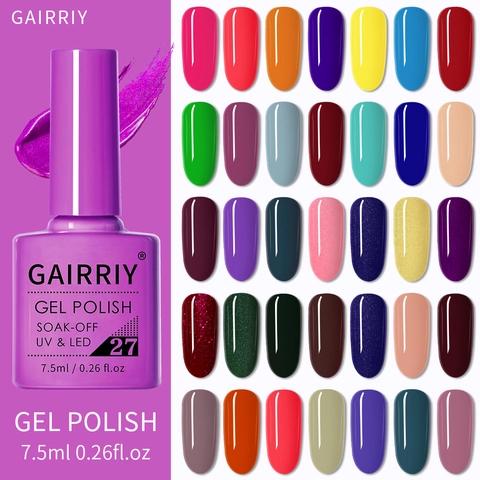 GAIRRIY Nagelgel-polijstmiddel Professioneel Soak Off UV LED Gel Vernis Effen Kleur Macaron Nail Art Gel Voor Vrouwen Salon Professioneel DIY