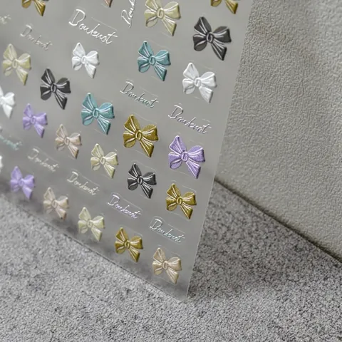 Pegatinas Para Uñas Con Relieve 5D Diseños De Lazos Autoadhesivas Decoración De Manicura Estilo Japonés