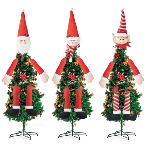 Decorazione per Albero di Natale in Peluche di Poliestere Babbo Natale Pupazzo di Neve Elfo per Feste Natalizie Casa Interni