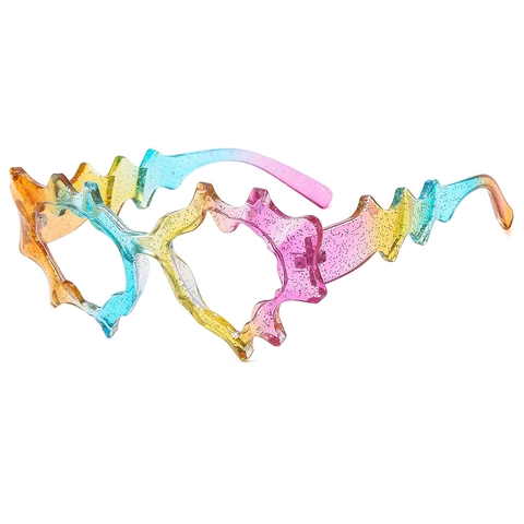 Gafas De Sol Con Montura Ondulada Irregular UV400 Novedad Y2K Punk Para Fiesta Festival Mujeres Hombres Lente AC Montura PC