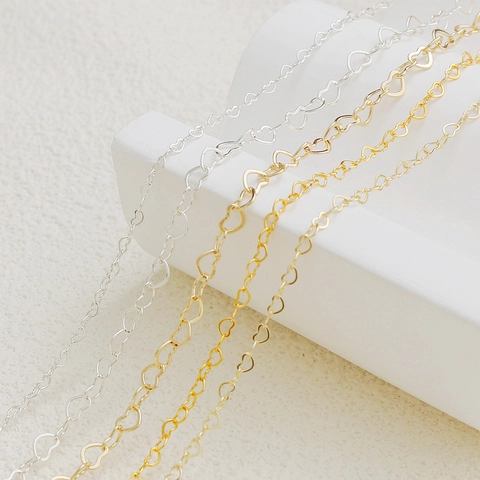Hartvormige Schakelketting Koper Verguld Sieraden Maken DIY Accessoire Voor Ketting Armband Ambachten
