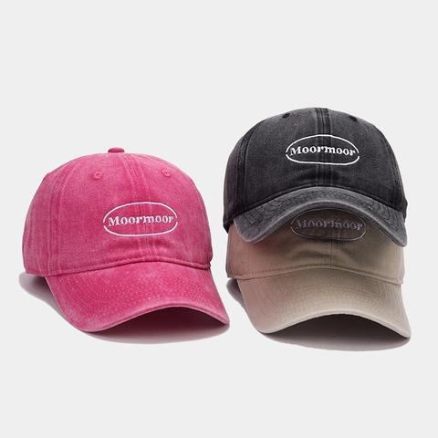Casquette De Baseball Coton Lavé Lettre Brodée Rétro Ajustable Protection Solaire Chapeau De Sport De Plein Air Unisexe
