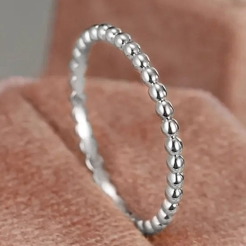 Anello Minimalista Con Perline Bolla Impilabile Per Donna Elegante Rame E Zircone Gioielli Di Moda Lucidati Accessori