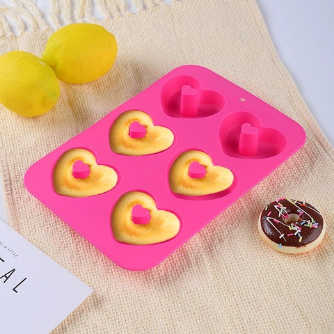 Stampo Per Ciambelle In Silicone A Forma Di Cuore Teglia Da Forno Antiaderente Per Torte Biscotti Cioccolato Resistente Al Calor Flessibile