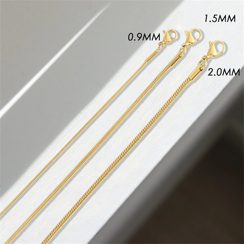Minimalist Stainless Steel Snake Chain Bracelet For Women 14K Gold Plated Non-Tarnish Thin Round Link Chain Fashion Jewelry Gift