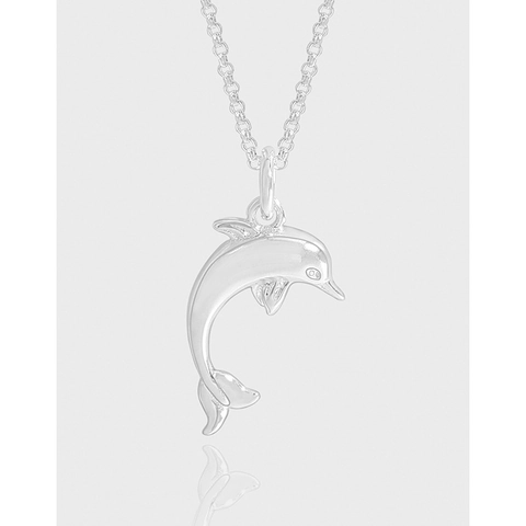 S925 Sterling Zilveren Dolfijn Ketting Voor Dames Minimalistische Koreaanse Stijl Sleutelbeenketting Sieraden Elegant Zeedier Cadeau