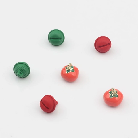 Zinc Alloy Mini Persimmon Bell Charms Fruit Shape Pendants For DIY Earring Necklace Jewelry Making Craft Accessories