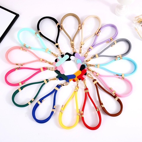 Adjustable Phone Lanyard Nylon Rope Wrist Strap Anti Lost Universal Tether With Metal Buckle And Patch Fashion
