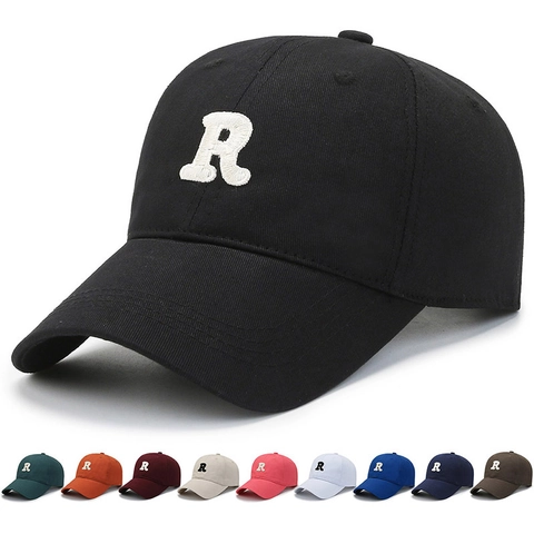 Casquette De Baseball En Coton Avec Broderie Lettre R 3D Protection Solaire Réglable Chapeau Sport Loisirs Hommes Femmes