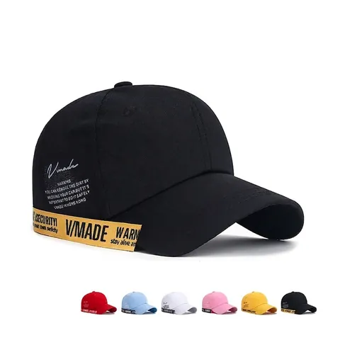 Streetwear Baseballkappe Baumwolle Polyester Buchstabendruck Langes Band Verstellbar Gebogene Krempe Sonnenhut Damen Herren