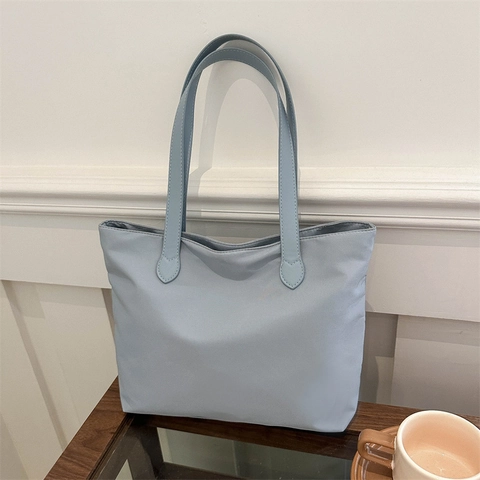 Large Capacity Women Tote Bag Lightweight Simple Shoulder Handbag Solid Color Casual Street Style Fashion Trendy