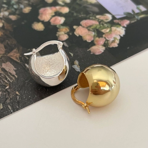 Kugelohrringe Aus 925 Sterling Silber Polierte Sphärische Stecker Mit 925 Sterling Silber Ohrstecker Spiegelglanz Damen
