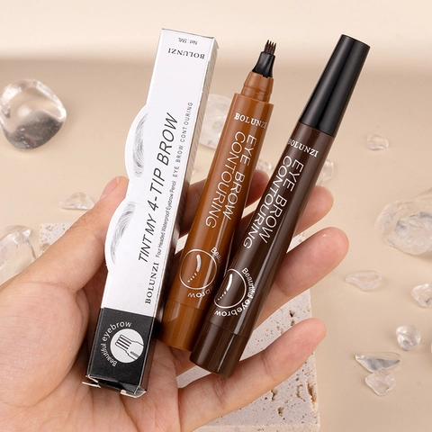 Matita Per Sopracciglia Liquida Impermeabile Punta Multipla Effetto Microblading Lunga Durata Resistente Al Sudore Trucco Naturale