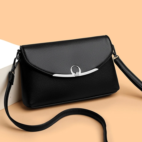 Borsa A Tracolla Da Donna In Pelle PU Trama Litchi Elegante Borsa Con Patta E Fibbia In Metallo A Cuore Per La Moda