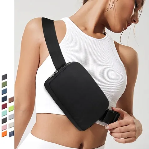Waterproof Nylon Waist Belt Bag Adjustable Strap Versatile Chest Fanny Pack For Running Hiking Outdoor Sports Travel Unisex