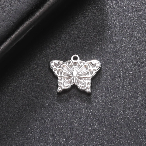 Ciondoli Farfalla Acciaio Inossidabile 304 Intagliato Traforato Gioielli Creazione Charms Per Collana Bracciale Diy