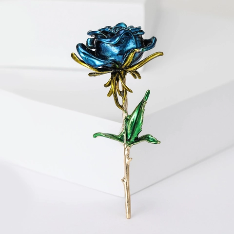 Spilla A Fiore Di Rosa Lega Smalto Elegante Corsage Floreale Anti-Esposizione Risvolto Gioielli Per Donne