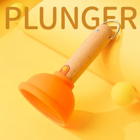 Creative Plunger Shaped Night Light Silicone Wood Texture LED Bedside Lamp Stepless Dimming Rechargeable USB Atmosphere Hanging Magnetic Decor Gift