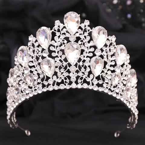 Corona Da Sposa Tiara Barocca Lusso Lega Strass Cristallo Copricapo Per Matrimonio Compleanno Festa Concorso Accessori Capelli