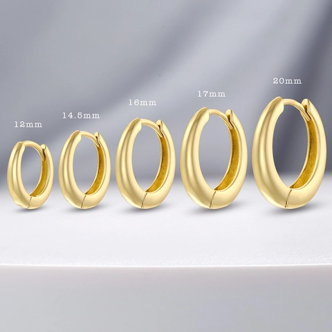Boucles d'Oreilles Créoles Ovales en Cuivre Plaqué Or Vintage Minimaliste en Forme de U Géométrique Bijoux de Mode pour Femmes