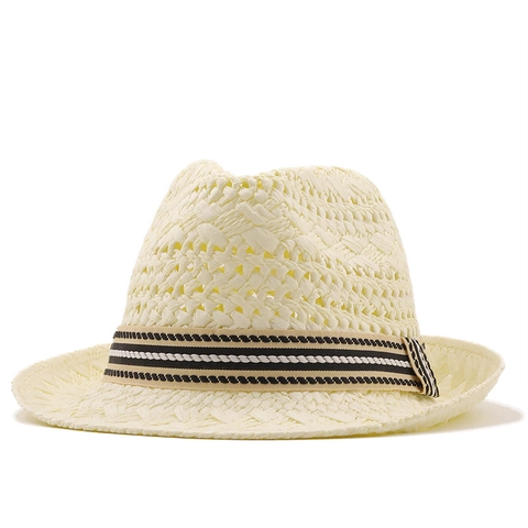 Cappello Fedora In Paglia Di Carta Intrecciata A Mano Traspirante Pieghevole Cavo Cappello Da Sole Estivo Da Spiaggia Con Fascia