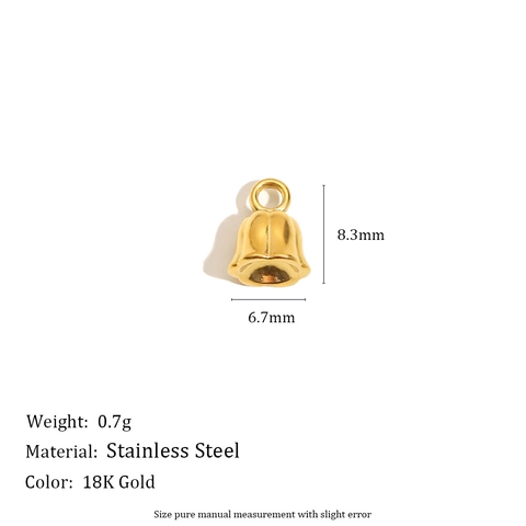 Dijes Colgantes De Corazón Capullo De Flor Lirio De Los Valles Acero Inoxidable Chapado En Oro 18K Para Bisutería DIY