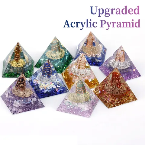 Piramide Di Orgone Cristallo Guaritore Resina Generatore Di Energia Con Bobina Di Rame Per Meditazione E Decorazione Scrivania