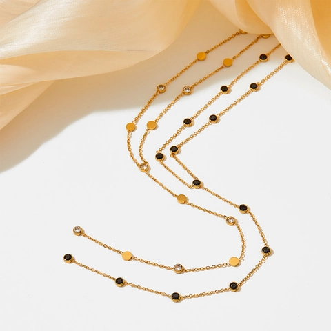 Roestvrij Stalen Y-Vormige Kwastje Halsketting Voor Dames Goud Zilver Verguld Zirkonia Hanger Lange Trui Ketting