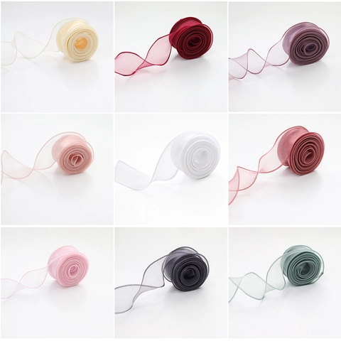 Iridescent Organza Fishtail Ribbon For Flower Bouquet Gift Wrapping DIY Crafts Hair Bow Materials Mesh Yarn Decor