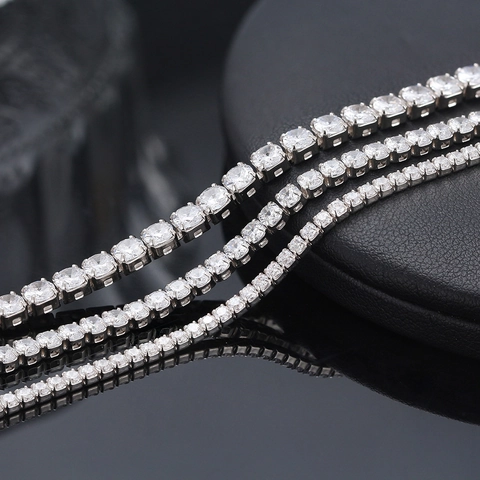 Classic 925 Sterling Silver Tennis Bracelet For Women Unisex Round Cut Zirconia Inlaid Electroplated High Purity Wrist Chain