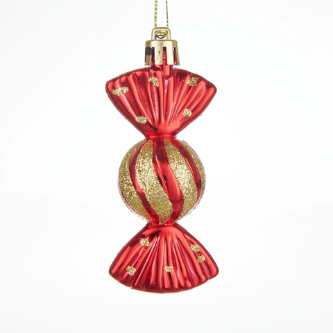 Christmas Candy Hanging Ornaments Painted Glitter Plastic Holiday Tree Decorations Colorful