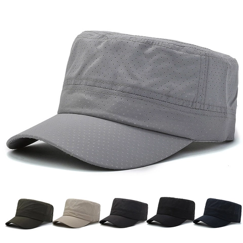Gorra Cadet De Malla Para Hombre Transpirable De Secado Rápido Sombrero De Sol Exterior Ajustable Color Sólido
