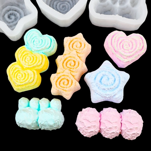 Molde De Silicona En Espiral Con Forma De Corazón Estrella Nube Para Jabón Hecho A Mano Vela Aroma Chocolate Herramienta
