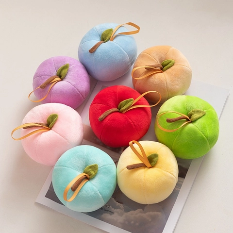Porte-clés En Peluche En Forme De Pomme Jouet En Peluche Coloré Pour Déco De Sac
