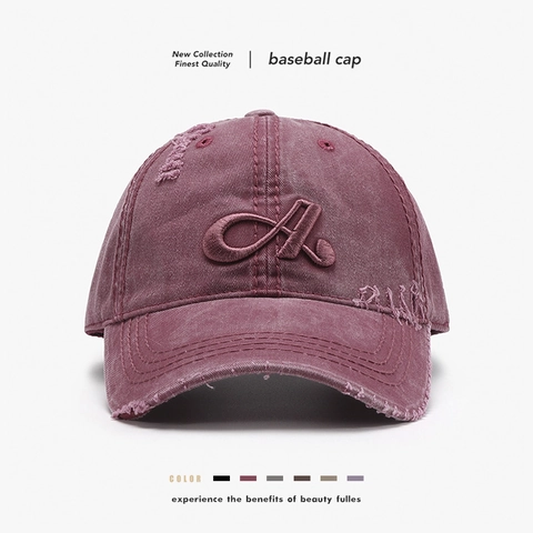 Cappello Da Baseball Vintage Lavato Cotone Ricamo Lettera A 3D Retro Streetwear Regolabile Berretto Sole