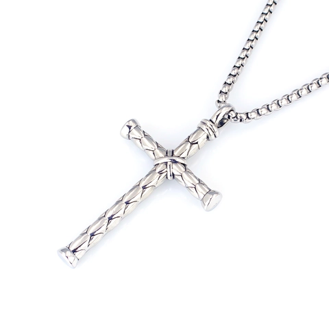 Viking Retro Compass Cross Pendant Necklace For Men Alloy Stainless Steel Chain Hip Hop Punk Animal Tiger Anchor Jewelry Gift