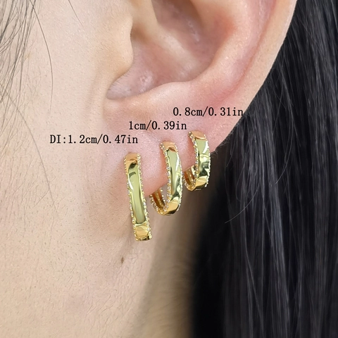 S925 Sterling Silver Micro Inlaid Zirconia Hoop Earrings Minimalist Geometric Round Earrings For Women Daily Wear Jewelry Gift