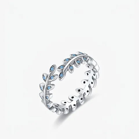 Blatt Offener Ring 925 Sterling Silber Mit Türkis Inlay Verstellbarer Fingerschmuck Für Frauen Mode Minimalistisch Zweig