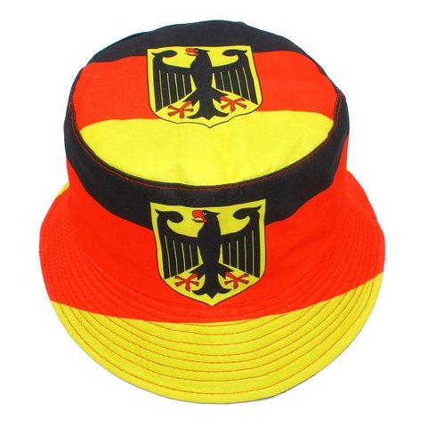 Cappello da Pescatore Bandiera Germania Stemma Aquila Cotone Reversibile Protezione Solare Berretto da Viaggio per Uomo Donna